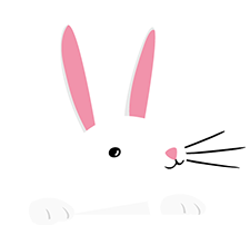 Bunny peeking over holiday snap